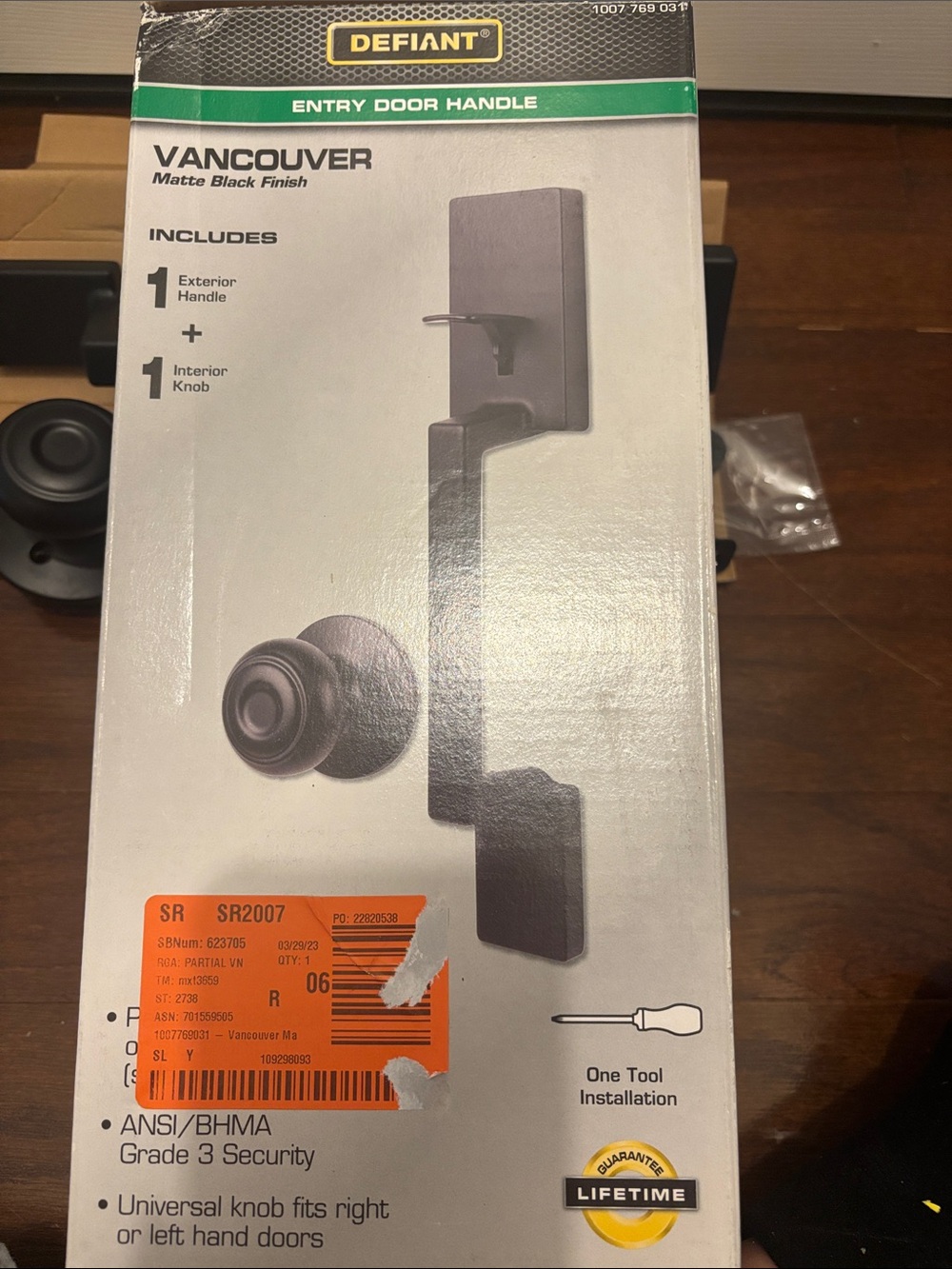 Vancouver Matte Black Entry Door Handle Set